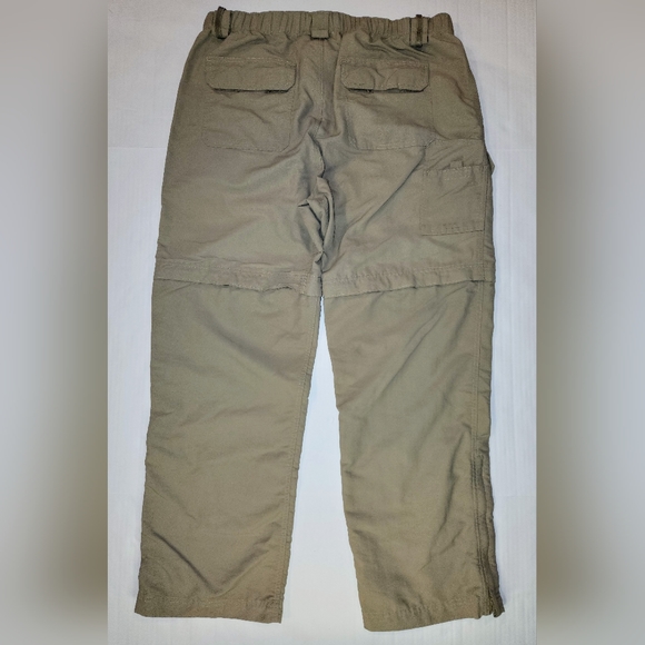 North Face Cargo Pants Mens Large Khaki Belted Nylon Zip Off Convertible Logo - Picture 2 of 12